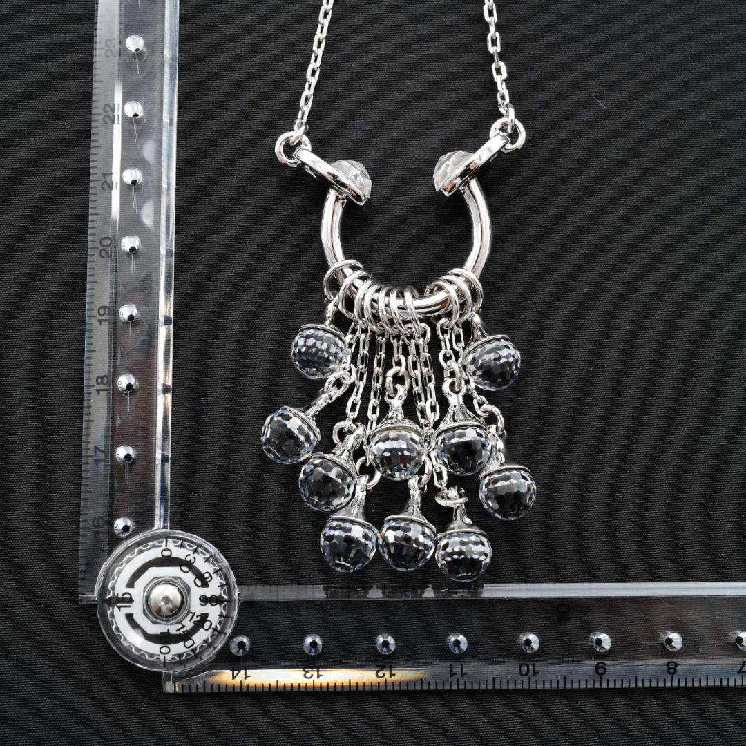 スワロフスキー swarovski ネックレス シルバー クリスタルボール 箱付