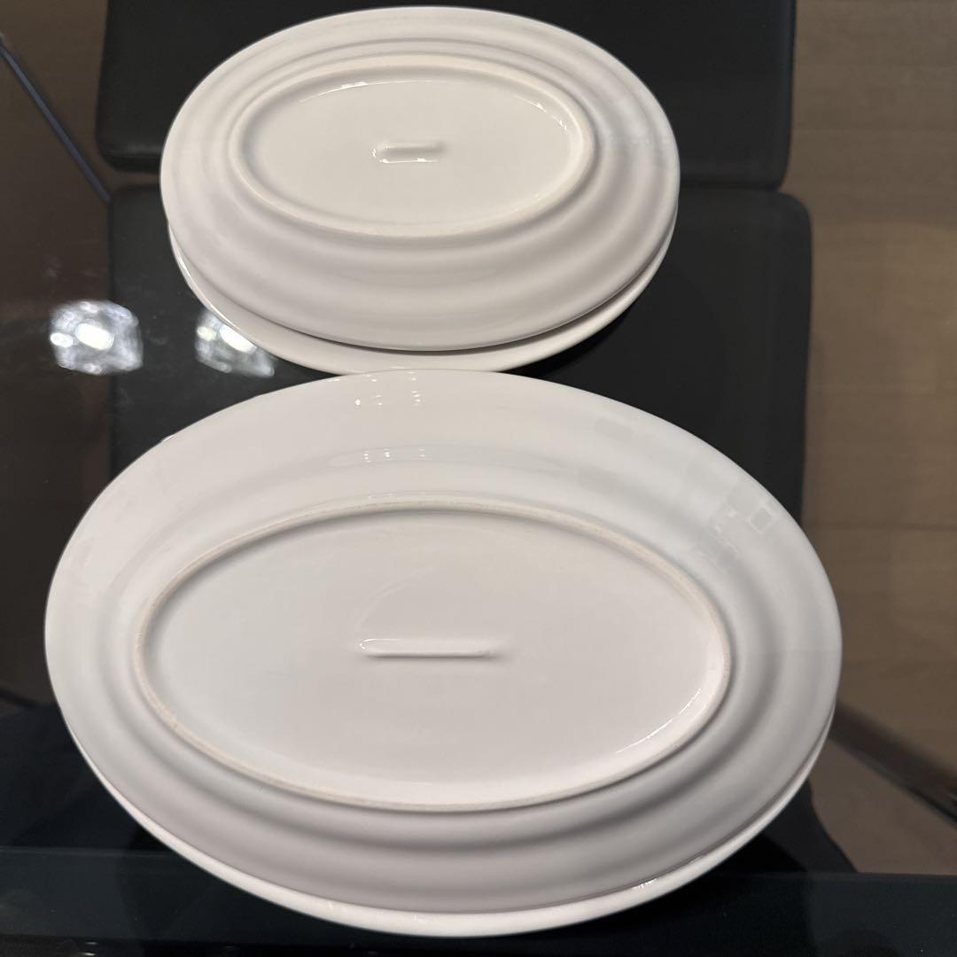 無印良品 磁器 リムオーバル皿 大、小 4枚セット - メルカリ