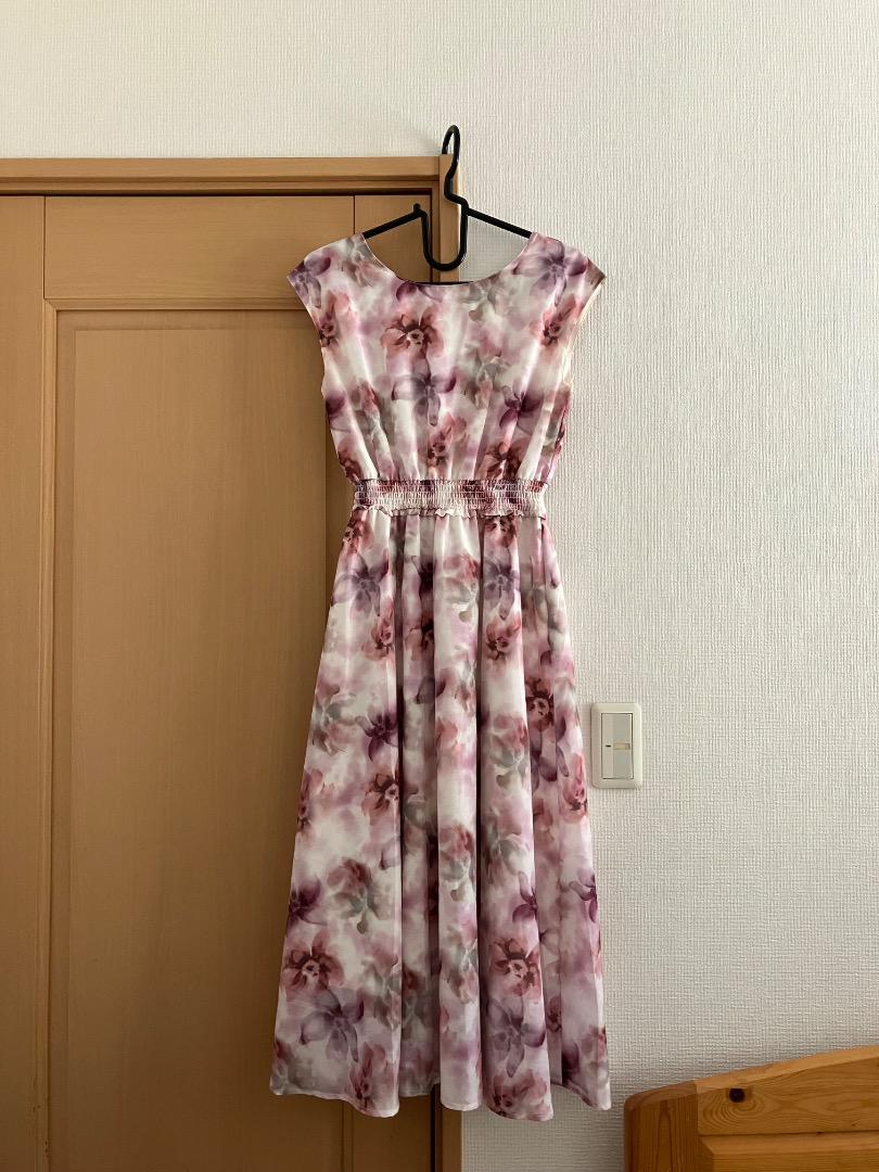 RDルージュディアマン ダイダイフラワープリント 花柄 ロング