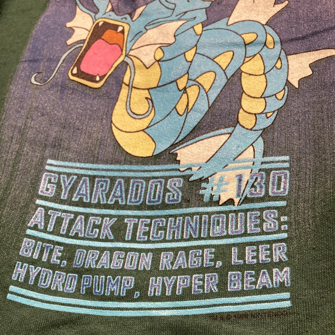 AWOZ キャラ スウェット 古着 90s USA製 緑 ポケモン ギャラドス