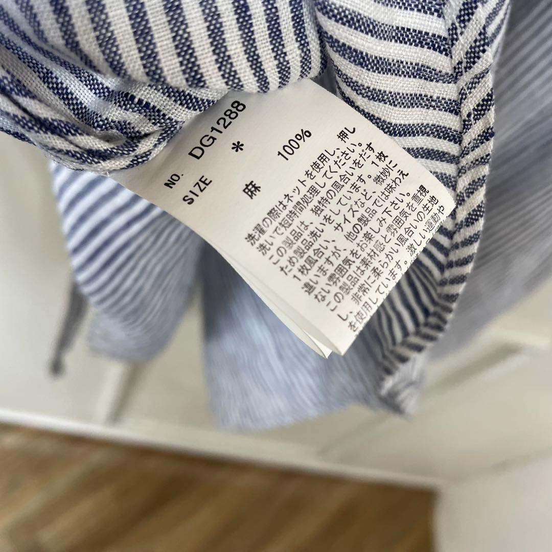 26 美品 大きいサイズ　as know as ストライプ　リネン ワンピース