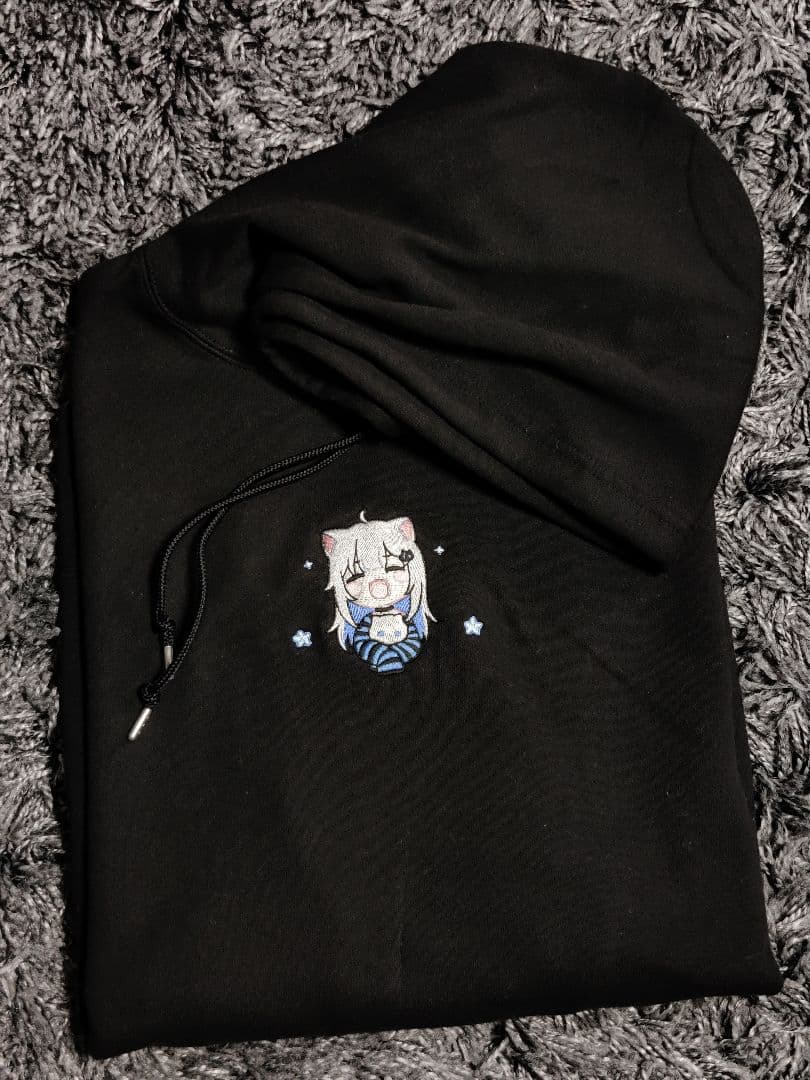 NACHONEKO刺繍パーカー(黒)新品 パーティを彩るご馳走や 2208円引き