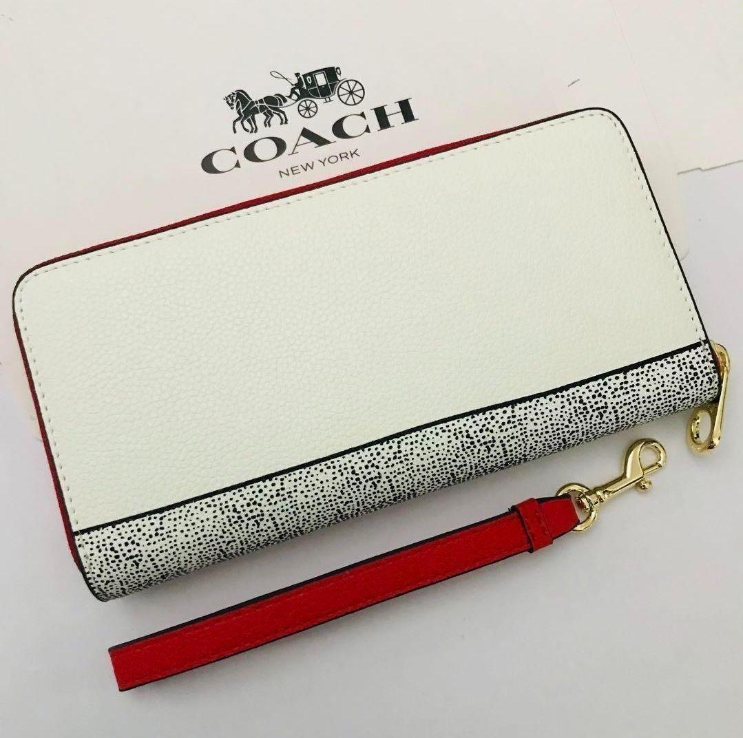 COACH レディース用長財布 コーチ新品財布 ホワイト ミッキーマウス