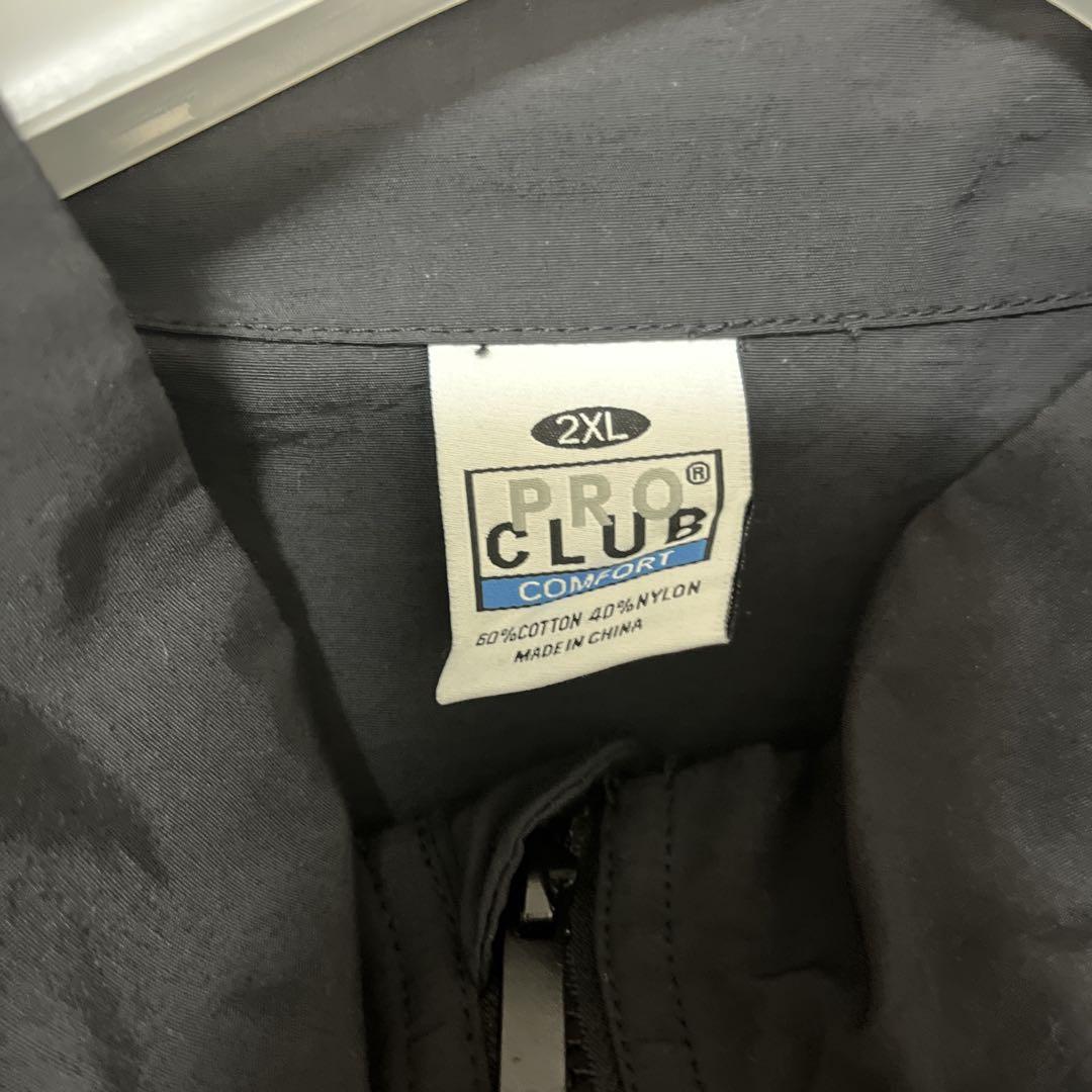PRO CLUB ブラック ハーフジップ ジャケット 2XL
