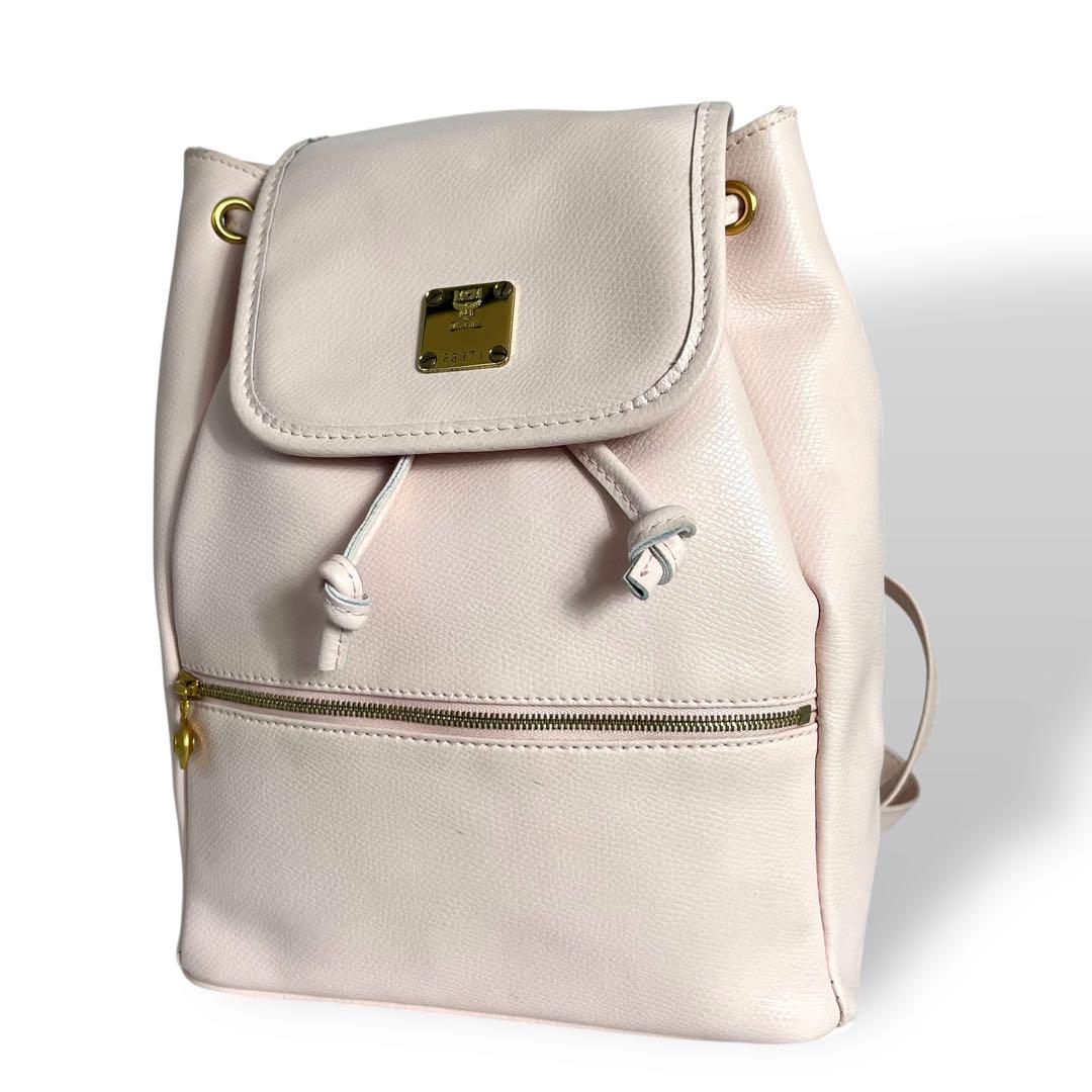 MCM リュック　レザー　薄ピンク　バッグ　レディース　エムシーエム 198