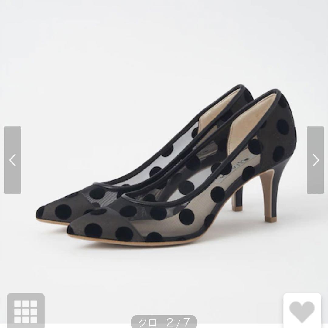 美品 DIANA ドット柄グリッター ポインテッドトゥ フラットパンプス DIANA - 美品 DIANA ダイアナ ドットチュール グリッター ポイン