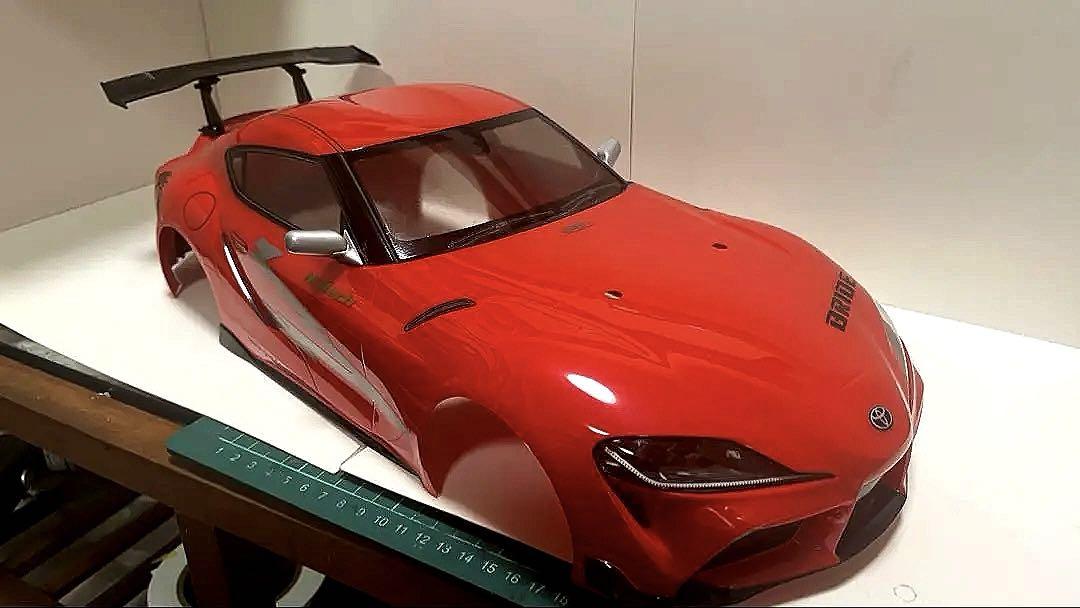 ラジコン 1/10 タミヤXB トヨタ GRスープラ ボディ レッド カスタム