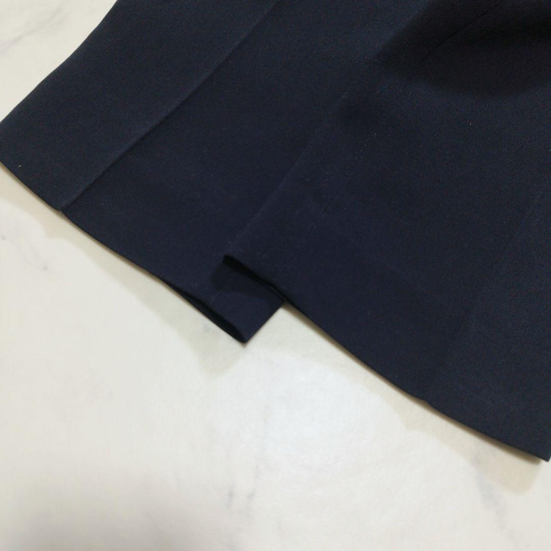 プラステ ノーカラー ジャケット パンツ スーツ セットアップ ネイビー S