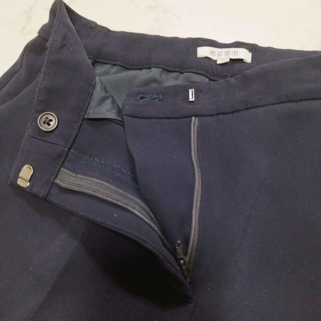 プラステ ノーカラー ジャケット パンツ スーツ セットアップ ネイビー S