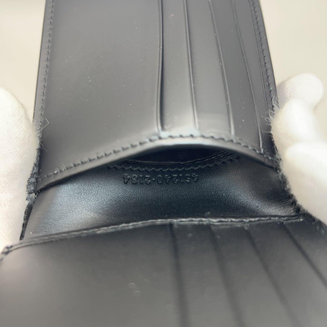 ✨極美品✨グッチ 二つ折り財布 GGスプリーム PVC レザー ブラック 黒