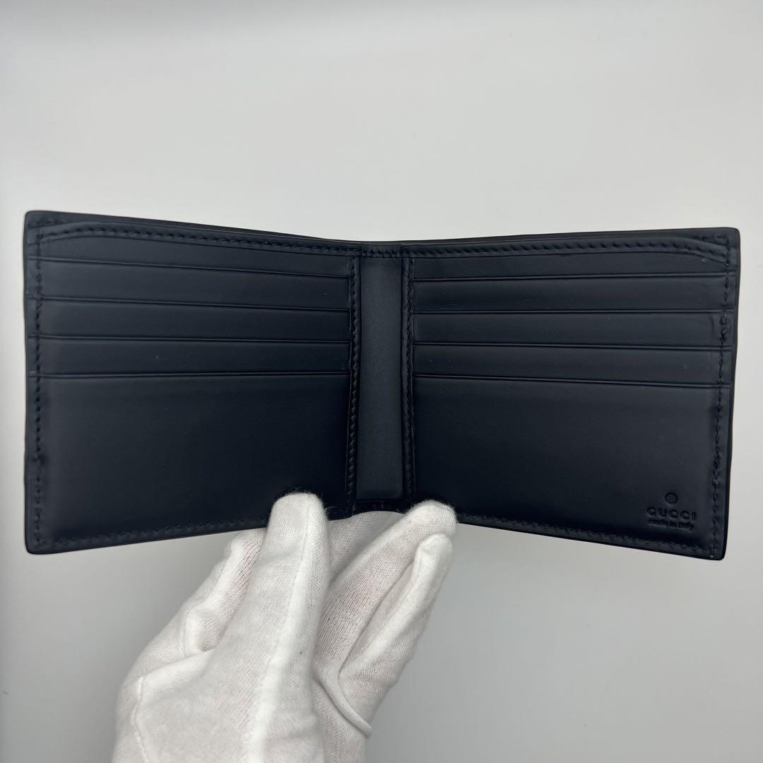✨極美品✨グッチ 二つ折り財布 GGスプリーム PVC レザー ブラック 黒