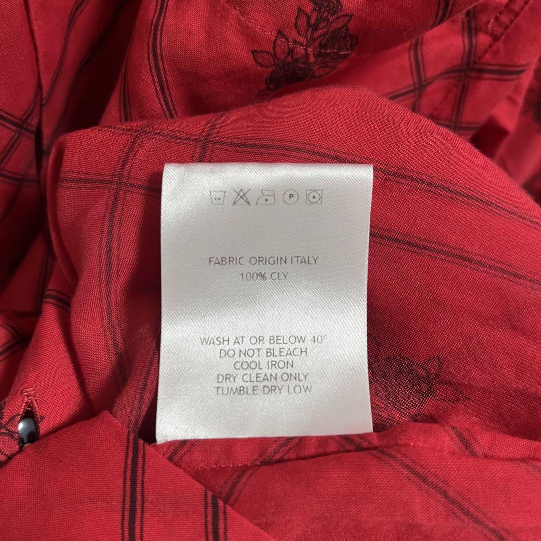 ernest w baker 20ss シャツ 薔薇 花柄 レッド shirt - メルカリ