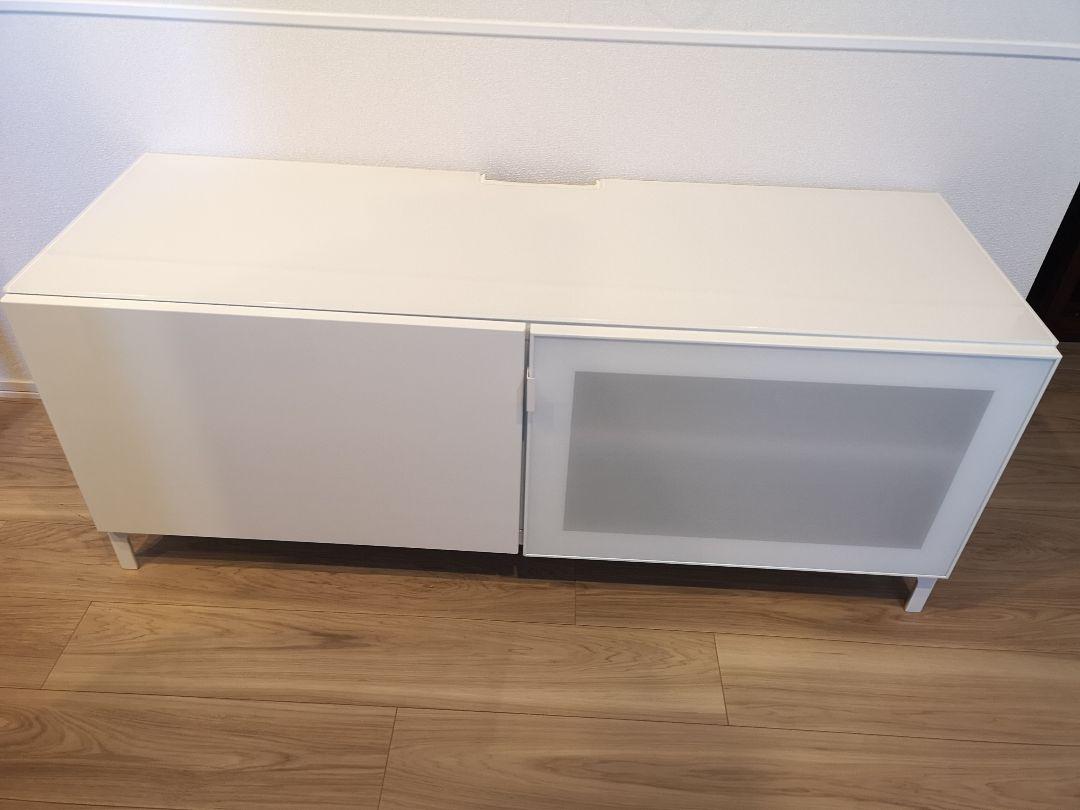 特価商品 【IKEA/イケア ベストー テレビボード/テレビ台 ガラストップ ...