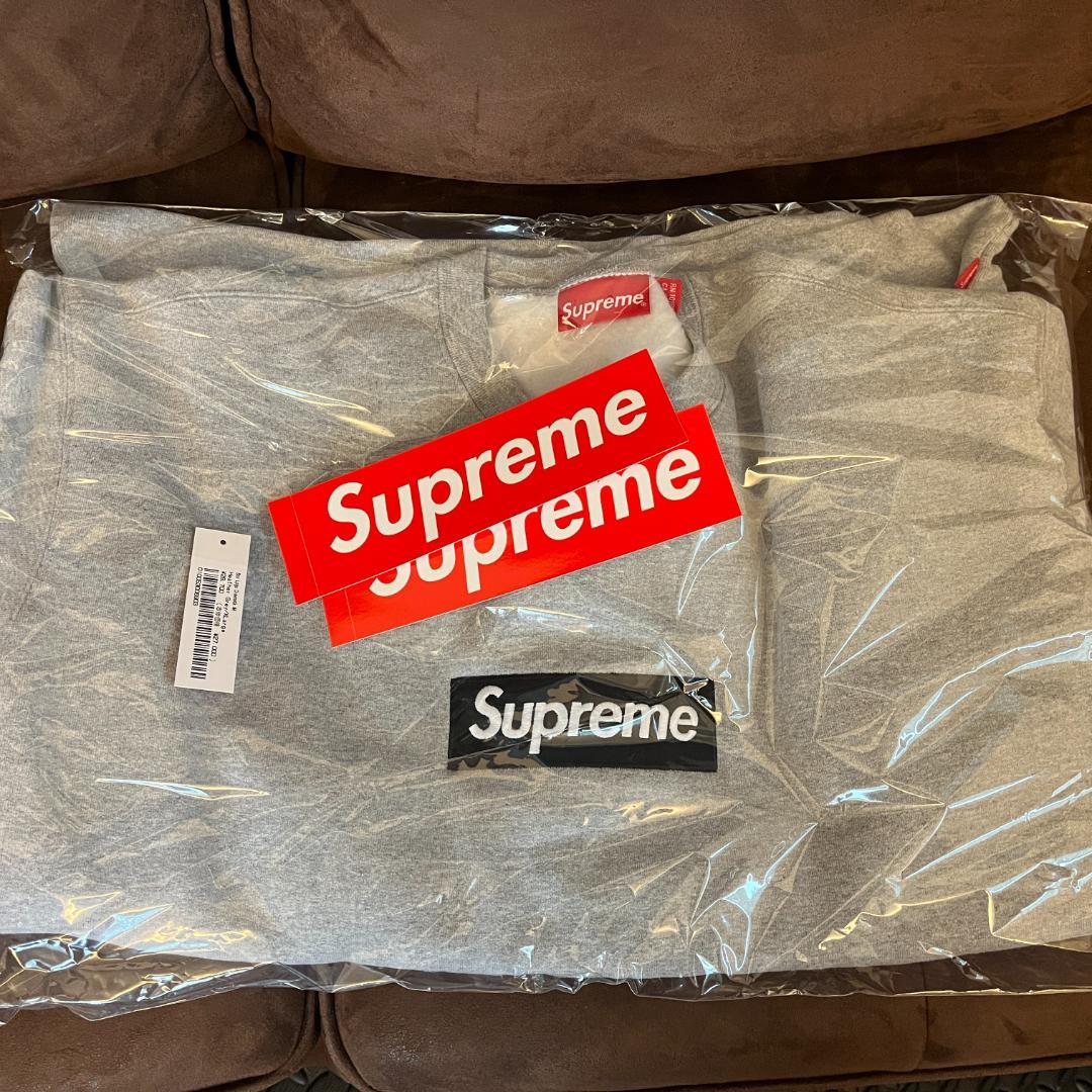 22FW Supreme Box Logo Crewneck Grey XL