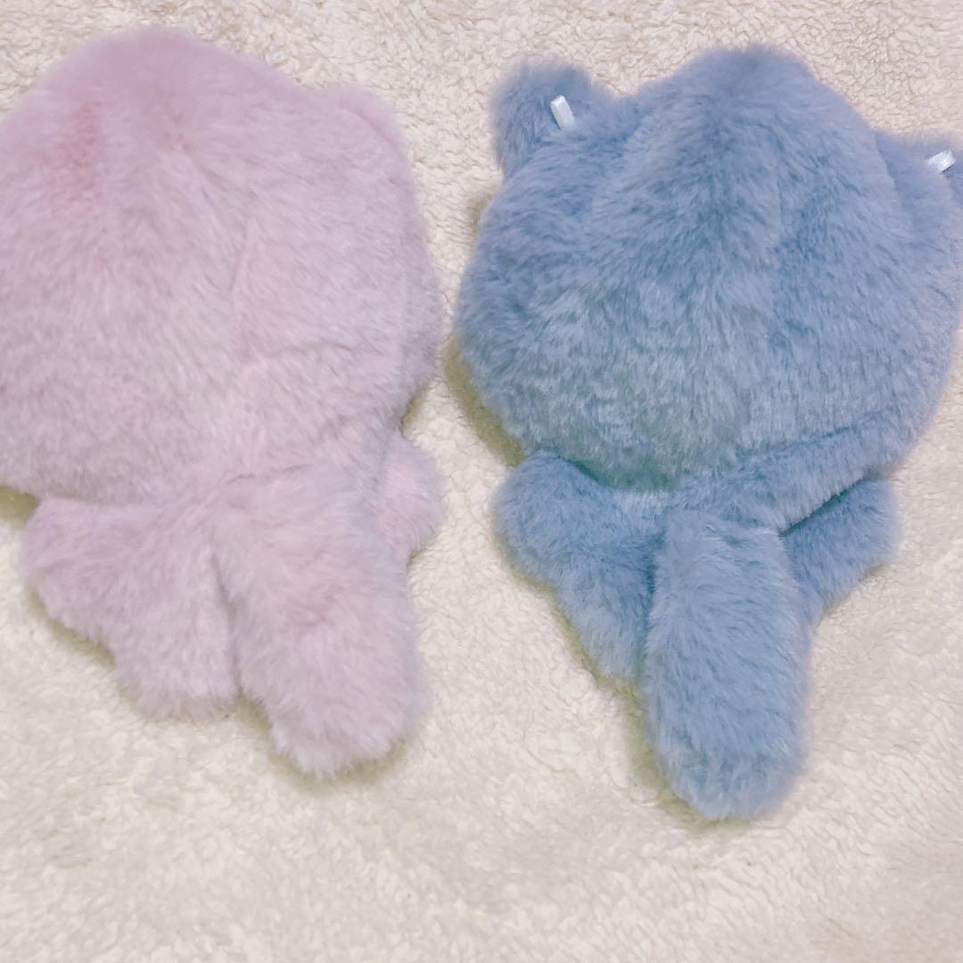 ちびぐるみ ねこ耳 青 ネイビー ピンク 2着セット - メルカリ