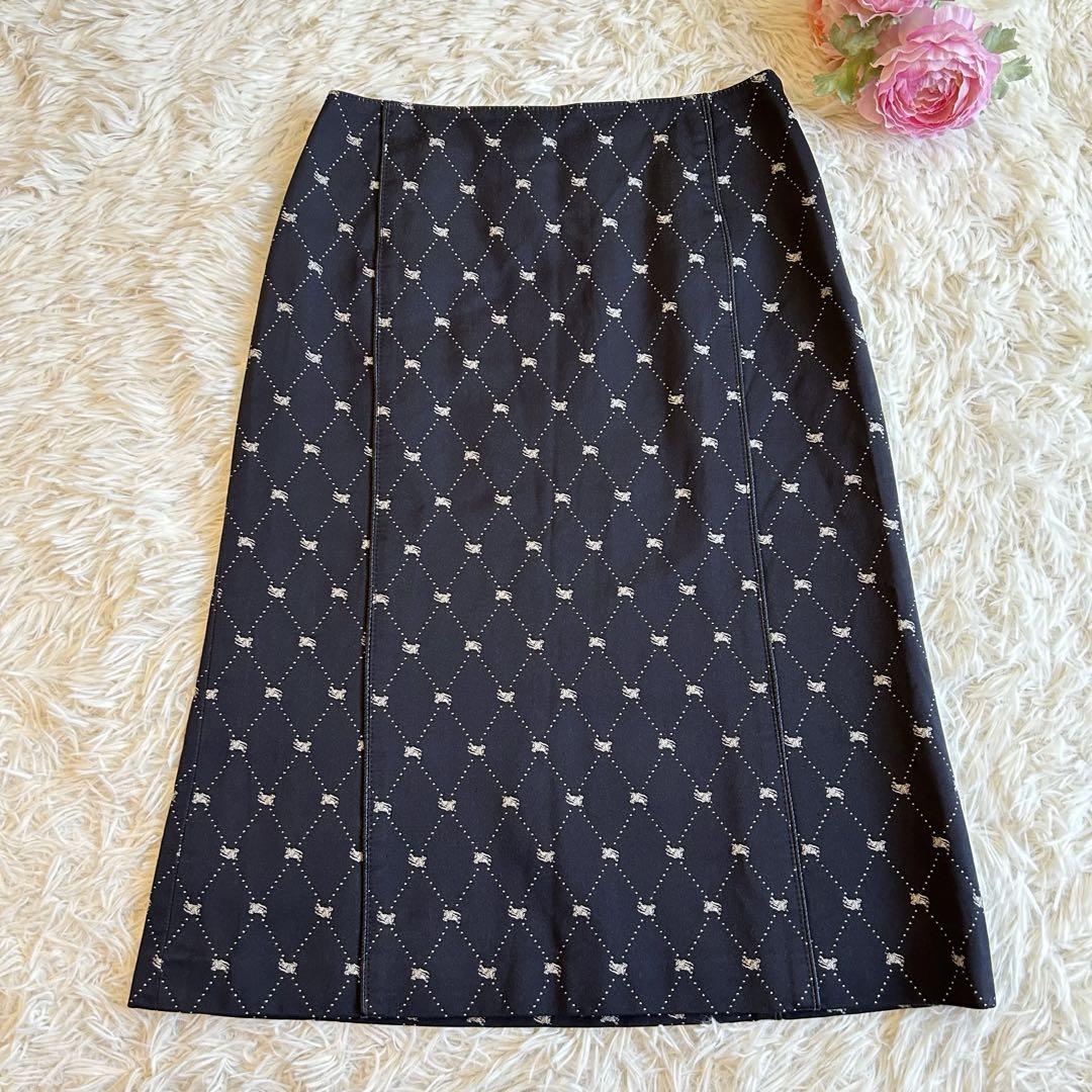 希少✨バーバリーブルーレーベル　ホースロゴ刺繡　タイトスカート　ブラック　M