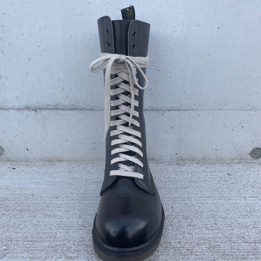 【関税込】Rick Owens X Dr. Martens ブーツ レザー 靴ひも ロゴ 1460 Rick Owens Leather Platform Boots in Black | Dr. Martens