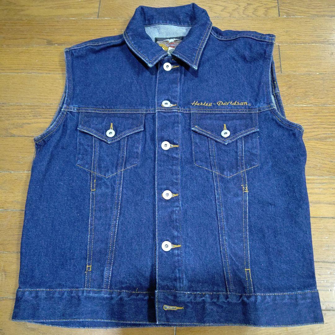 Harley-Davidson デニムベスト 美品 90S ハーレーダビッドソン