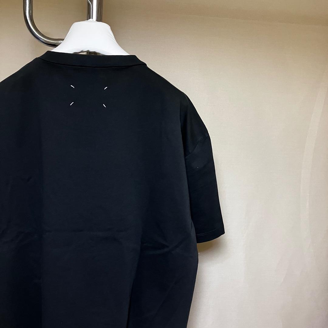 新品 S マルジェラ 24aw エンブロイダリーロゴTシャツ 黒 17414