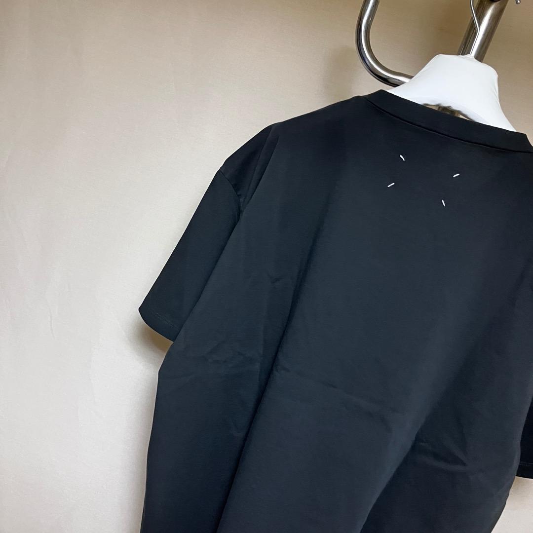 新品 S マルジェラ 24aw エンブロイダリーロゴTシャツ 黒 17414