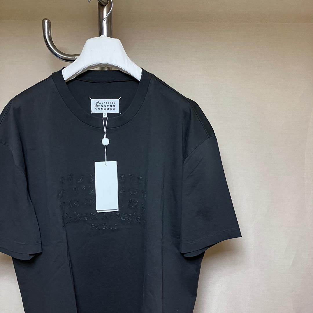新品 S マルジェラ 24aw エンブロイダリーロゴTシャツ 黒 17414