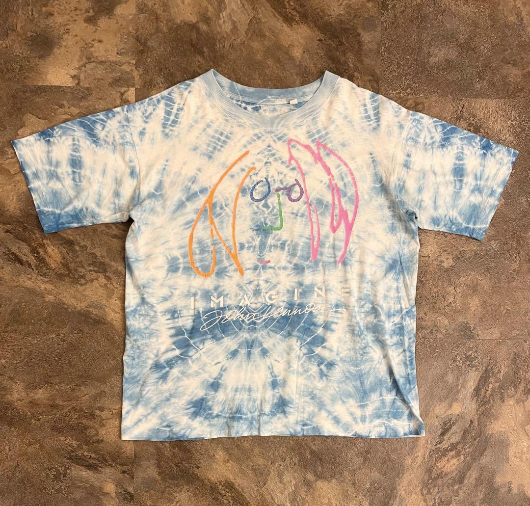 80s John Lennon ジョンレノン イマジンTシャツ タイダイ L