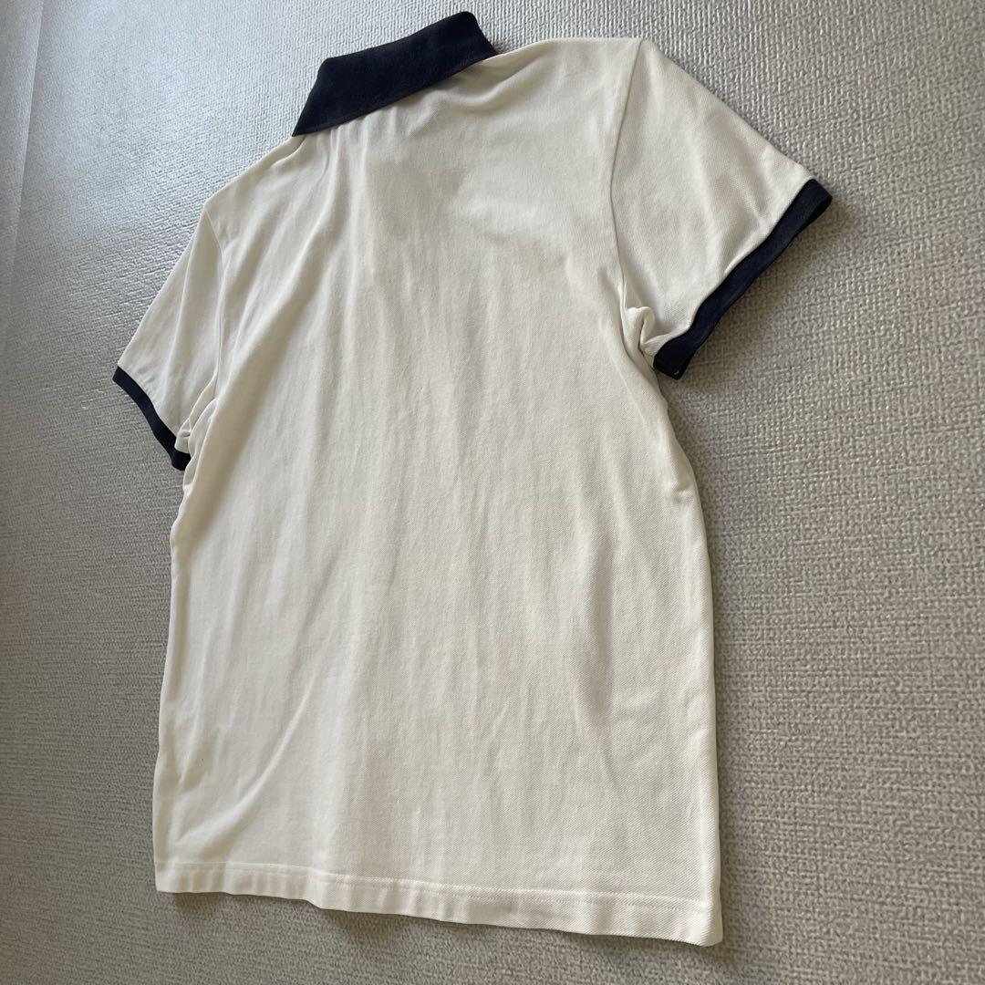 【正規品】MONCLER ポロシャツ Mサイズ ホワイト ネイビー