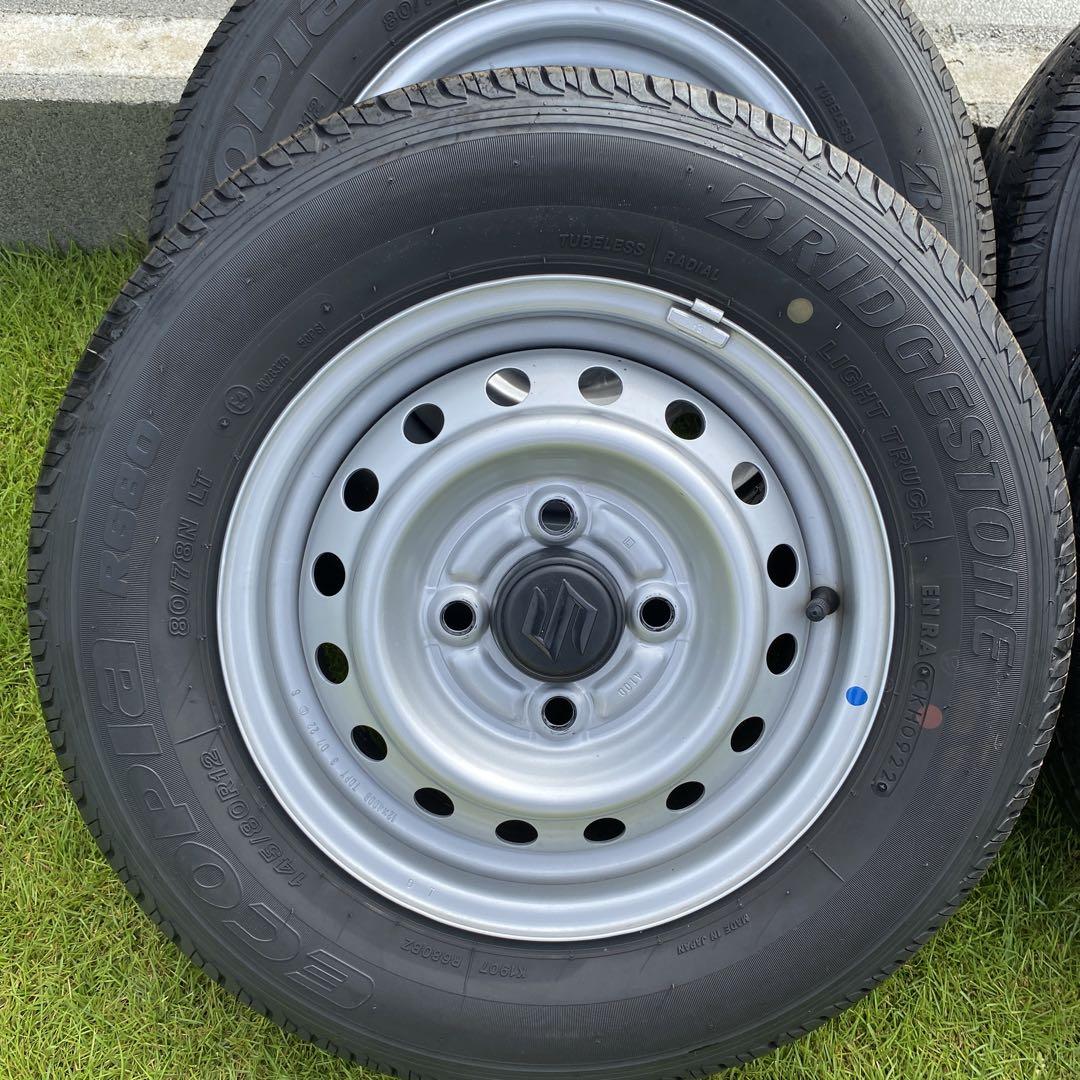 美品】エブリィバンDA17 純正タイヤホイール145/80R/12 LT