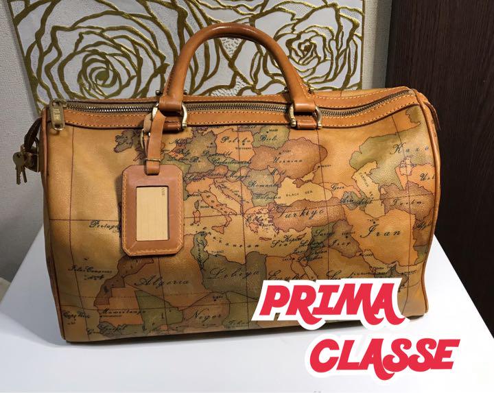 プリマクラッセ PRIMA CLASSE 地図柄 レザー ボストンバッグ プリマクラッセ PRIMA CLASSE 地図柄 レザー ボストンバッグ