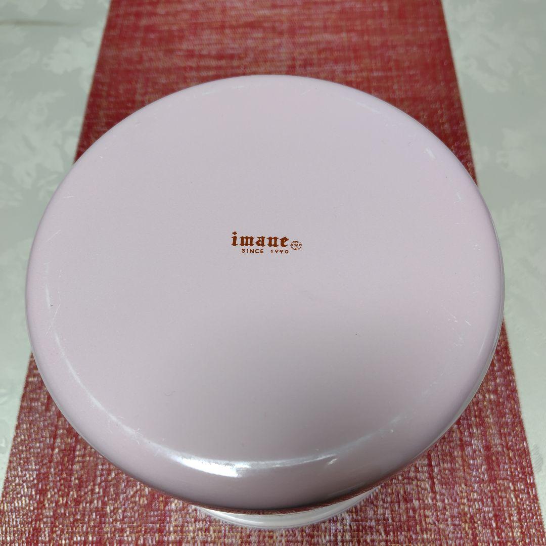イマン　プチローズ　ホーロー　　ミニトラッシュ缶