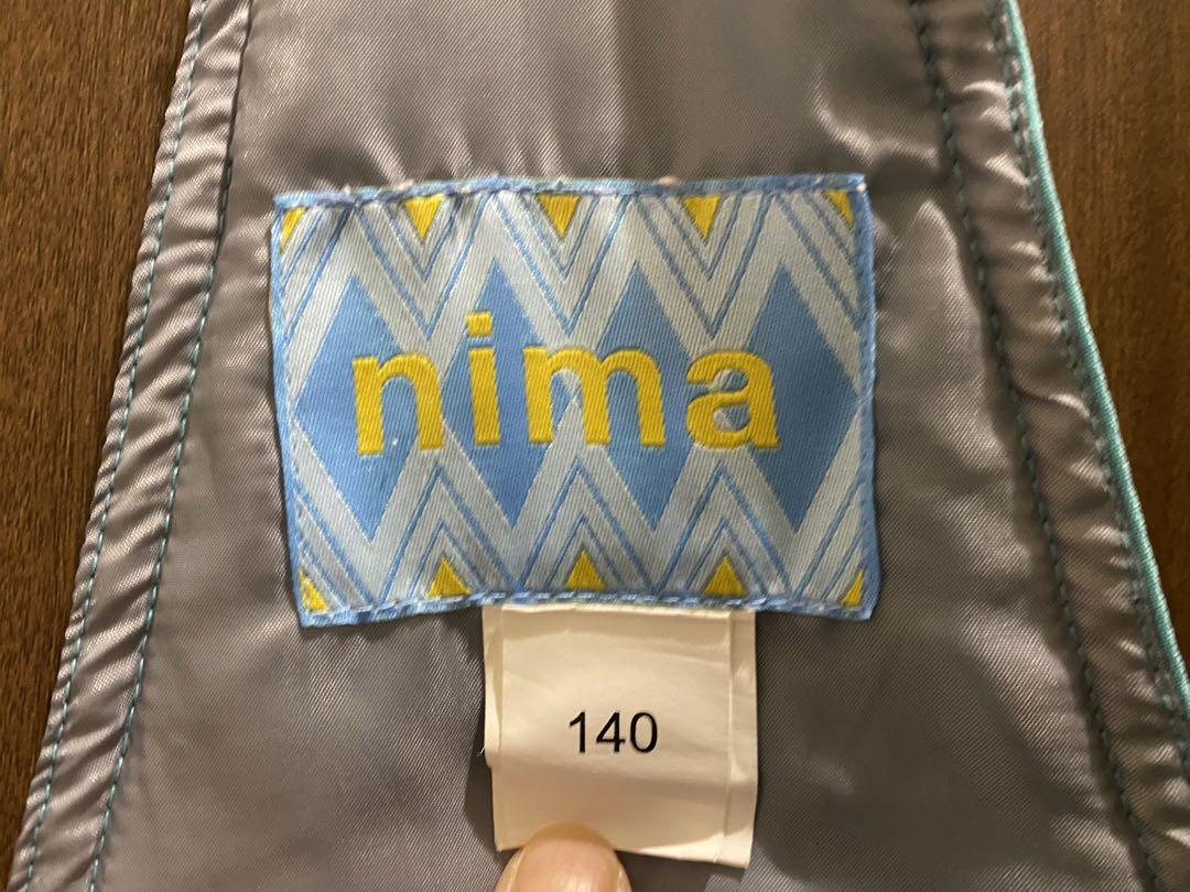 Nima 子ども用スキーウェア上下セット 白模様&ライトグリーン
