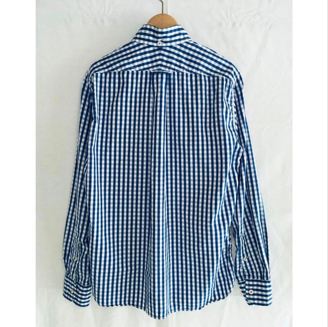 Comme des garcon homme ギンガム シャツ 青 白 BD