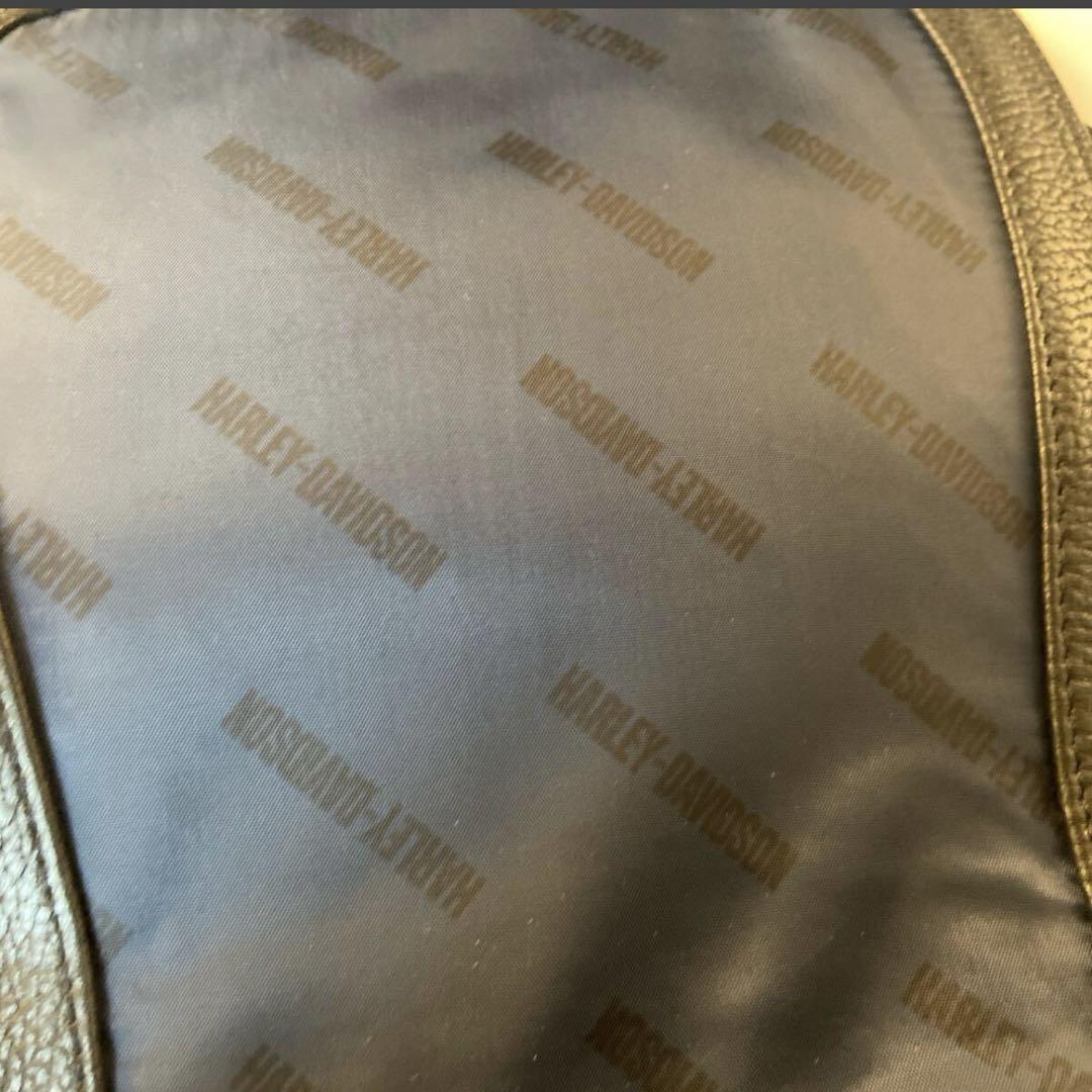 超人気新品 新品Harley-Davidson 本革ブラックレザーショルダーバッグ 男女兼用 バッグ