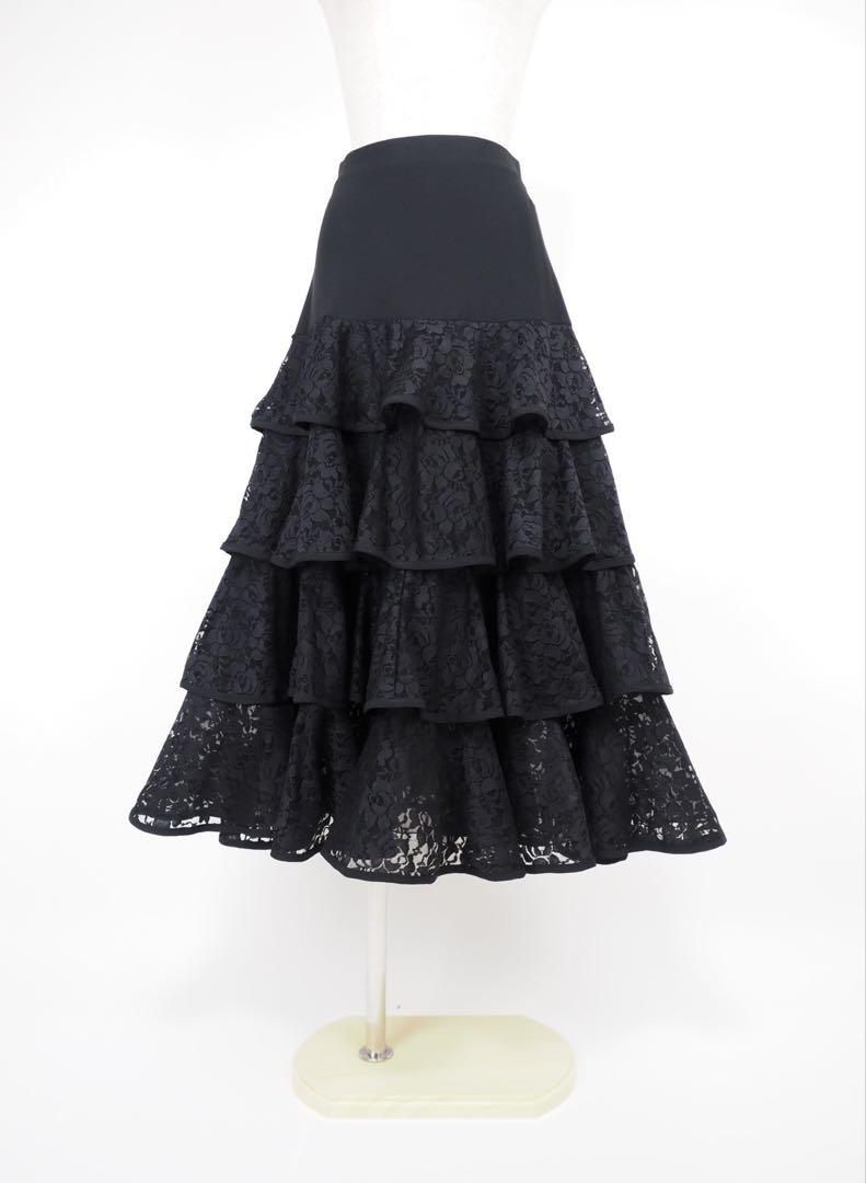 社交ダンス スカート 新品 フレアスカート レース 黒 社交ダンス衣装 社交ダンス スカート 新品 フレアスカート レース 黒 社交ダンス衣装