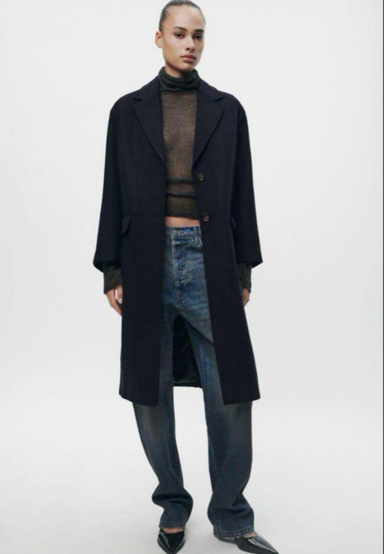 ZARA ウールブレンドオーバーサイズコート