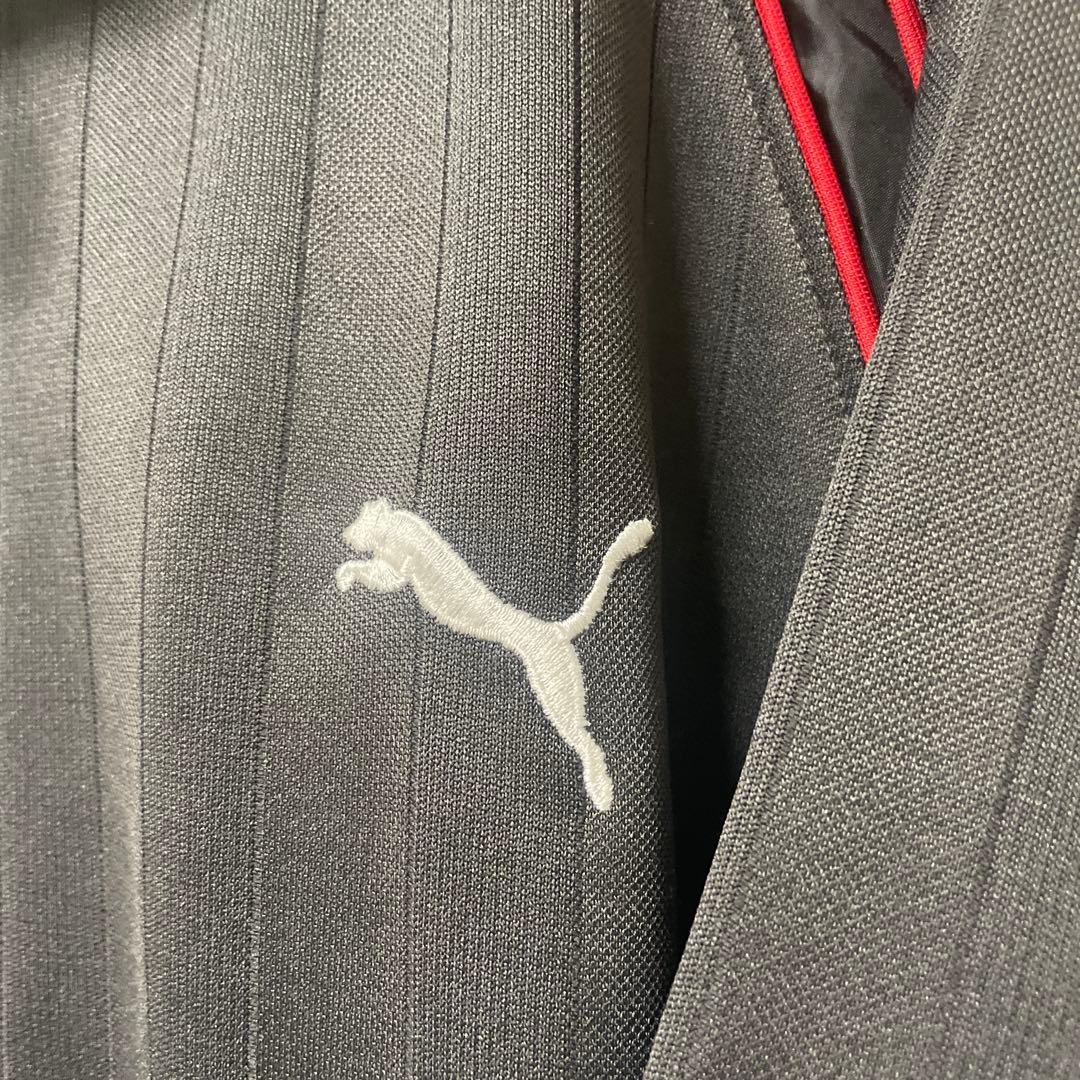 PUMA ジャージ グレー/レッド Lサイズ PUMA グレー レッド フルジップジャージ L ライン トラック