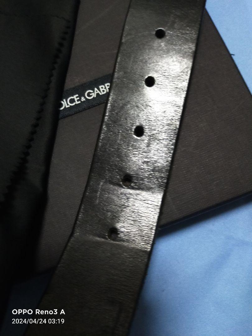 DOICE＆GABBANAメンズブラックベルト　バックルシルバーカラー