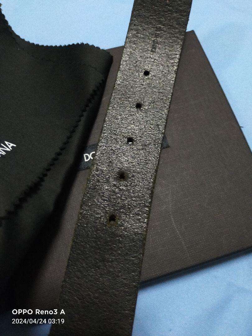DOICE＆GABBANAメンズブラックベルト　バックルシルバーカラー
