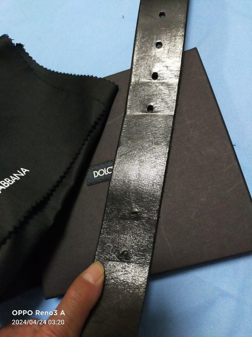 DOICE＆GABBANAメンズブラックベルト　バックルシルバーカラー