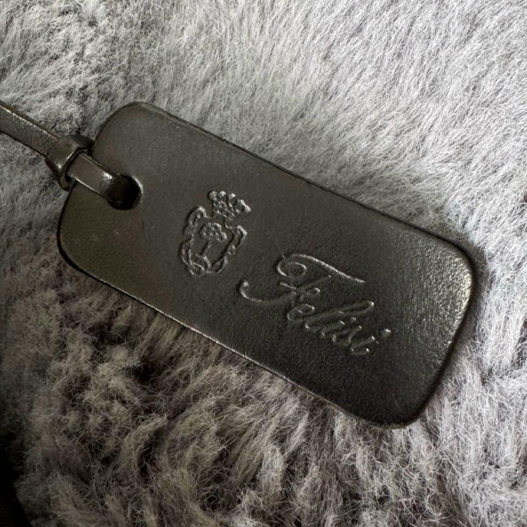 美品 Felisi ショルダーバッグ ブラック ナイロン×レザー 04-4 2層