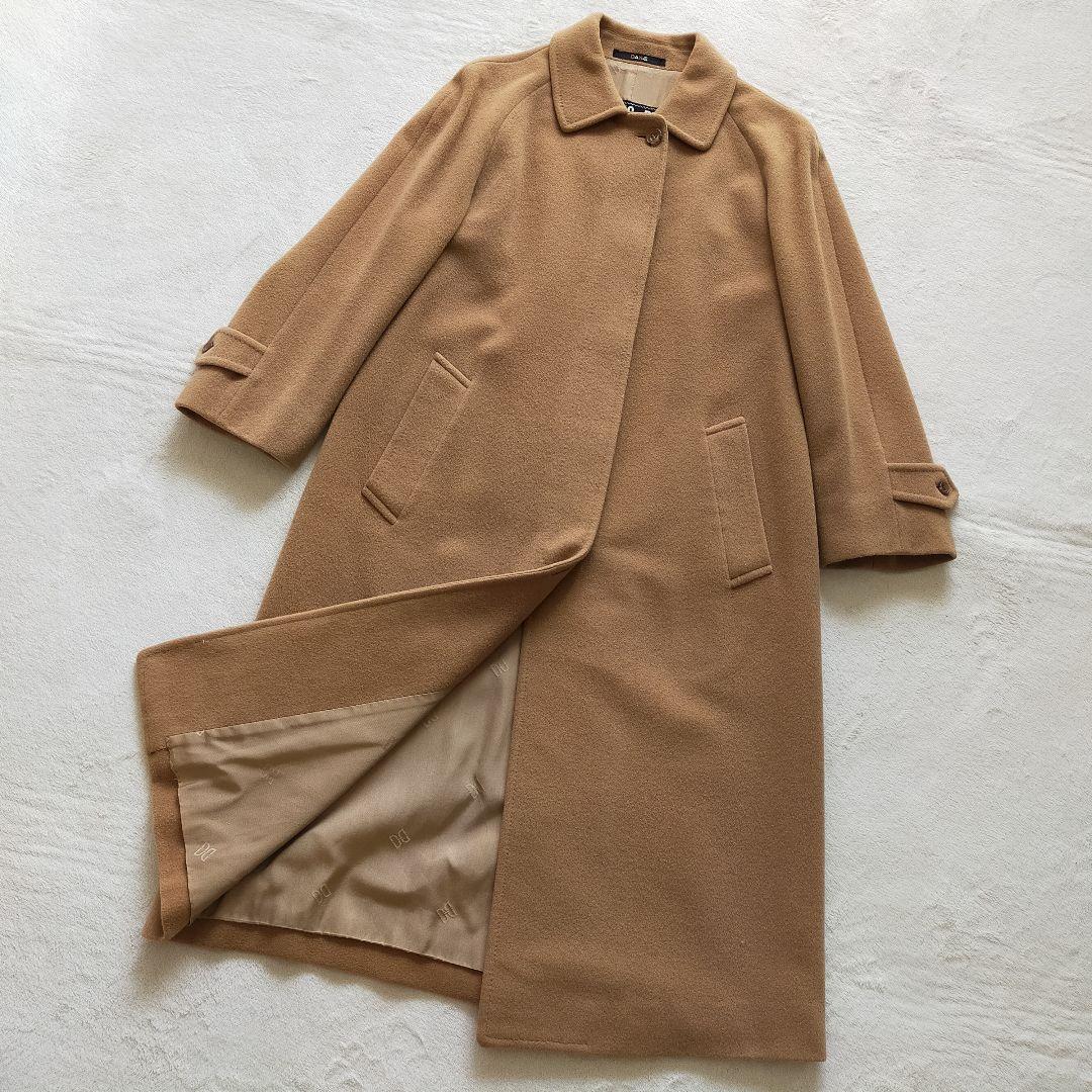 美品　カシミヤ30%　DAKS　ベージュ系　ロングコート　ステンカラーコート