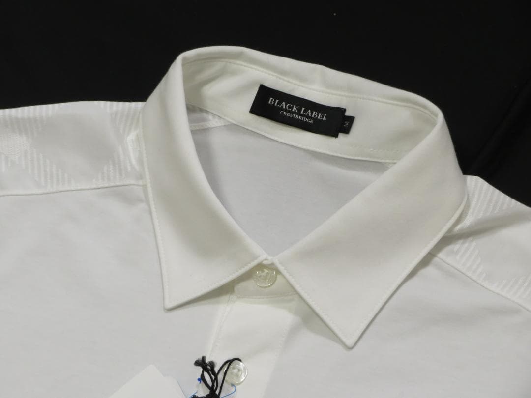 ブラックレーベル 半袖肩チェック柄ポロシャツ Mサイズ 22,000円 白 ブラックレーベル 半袖肩チェック柄ポロシャツ Mサイズ 22,000円 白