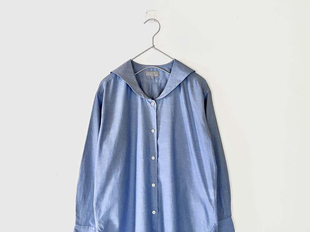 新品タグ付 2019SS マーガレットハウエル セーラーカラー シャツ 藤井美菜 新品タグ付 2019SS マーガレットハウエル セーラーカラー シャツ