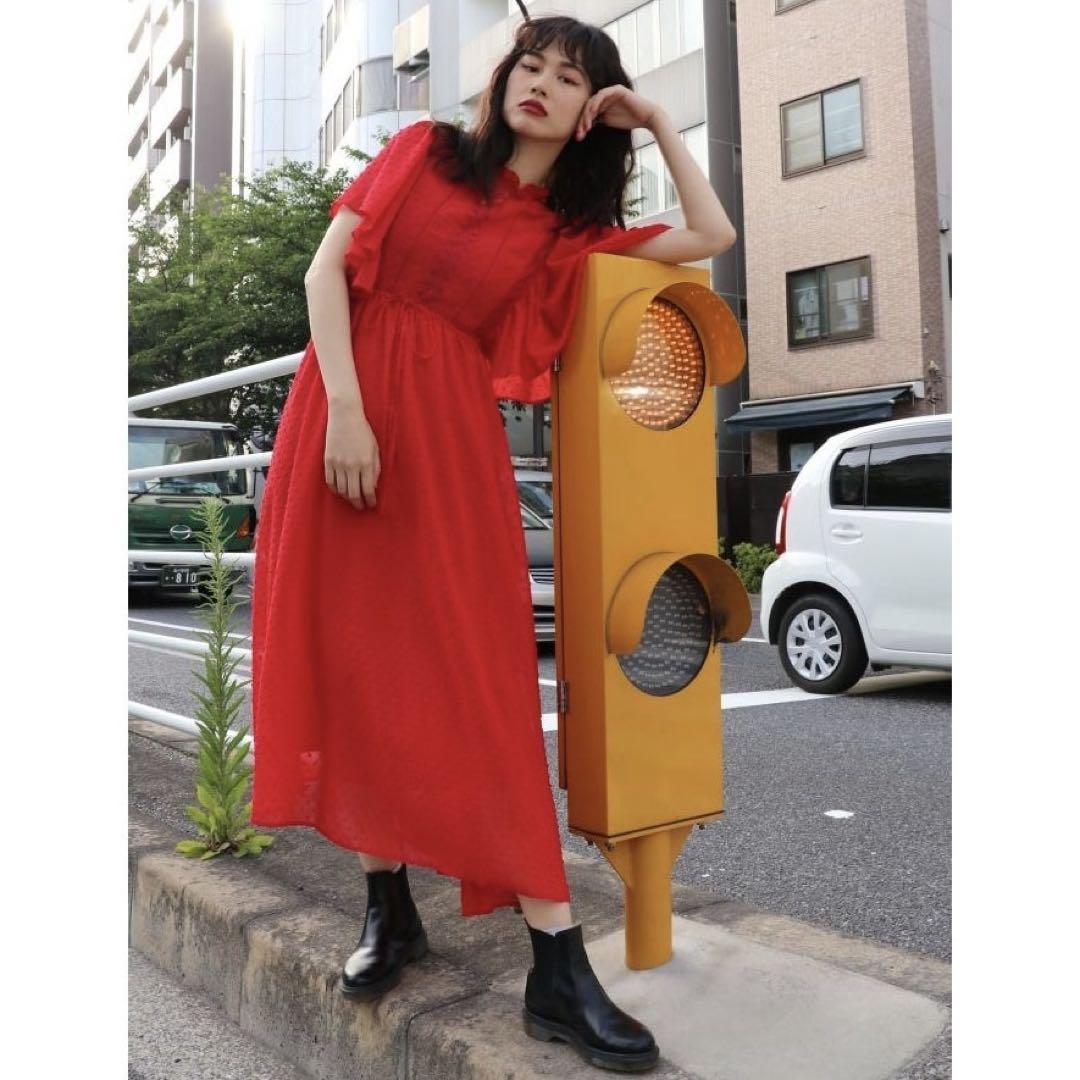 【新品未使用】　JOUETIE赤ドット　ロングワンピース