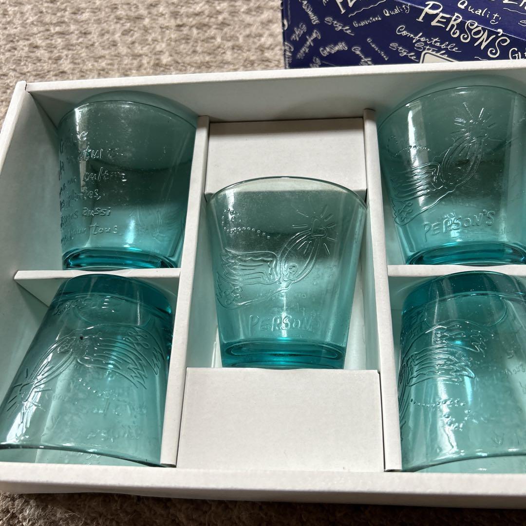 PERSON\'S ガラスウェア 4個セット 青色