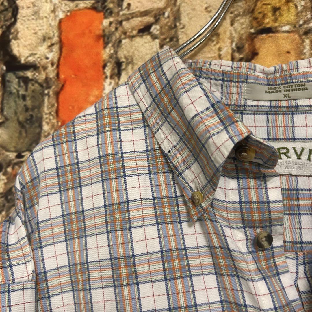 ORVIS 90s オーバーサイズ チェック長袖ボタンダウンシャツ アメリカ 