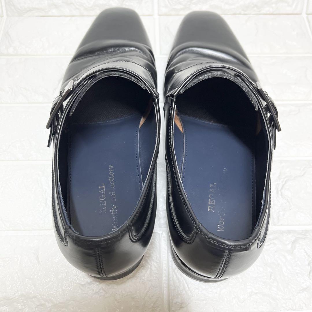 REGAL❤️ワースコレクション モンクストラップ レザー ブラック 25.5 REGAL❤️ワースコレクション モンクストラップ レザー ブラック