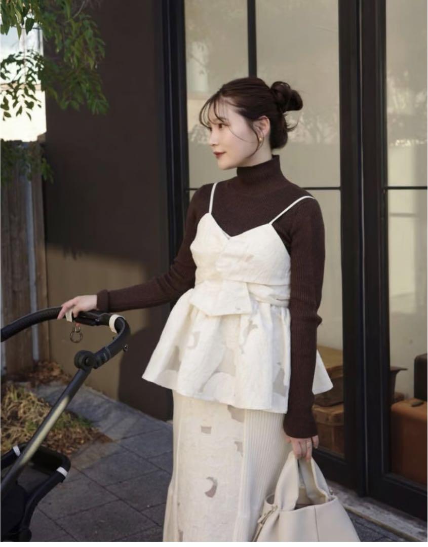 Acka】 jacquard peplum bustier トップス