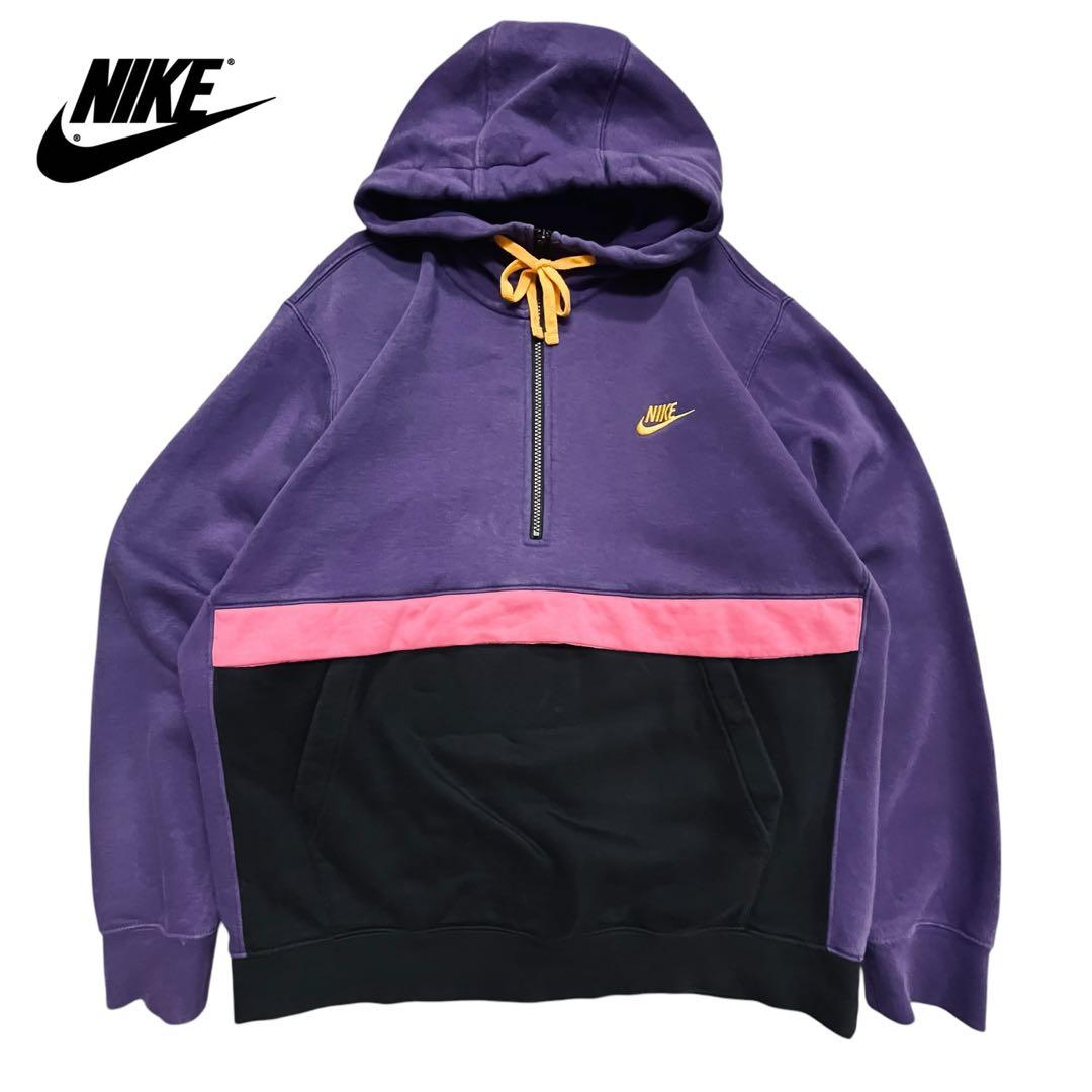NIKE/ナイキアノラックパーカー 【希少デザイン】紫 バイカラー XXL