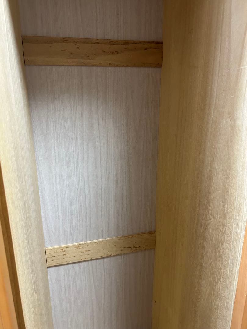 ミラー付き木製ワードローブ/洋服ダンス/クローゼット3枚扉スライド引き戸アルダー ミラー付き木製ワードローブ/洋服ダンス/クローゼット3枚扉スライド引き戸アルダー